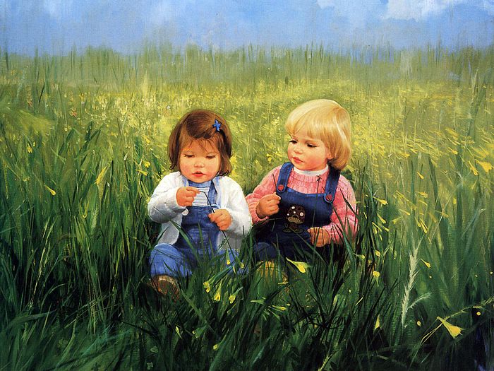 Tuổi thơ - Page 2 Painting_children_kjb_DonaldZolan_74FriendshipandFlowers_sm