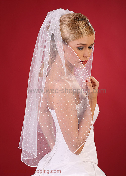 طرحات و قبعات العرائس Weddig_veil_dotted_W1090A_1