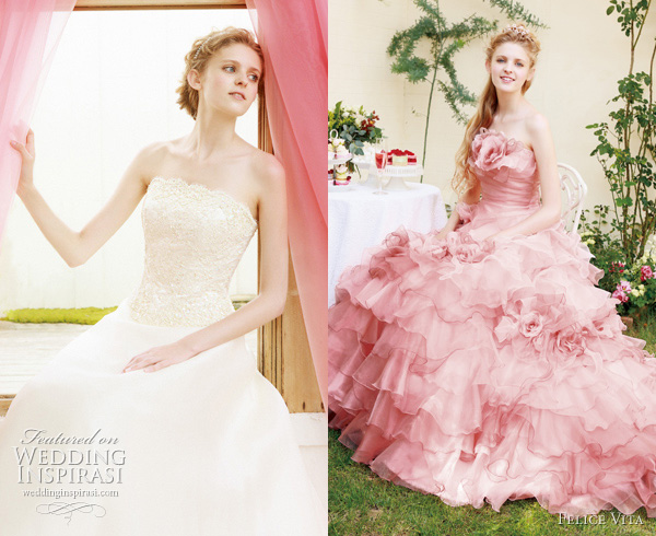 احدث فساتين زفاف مجموعه فساتين زفاف موضه 2013 Pink-wedding-dresses-japan