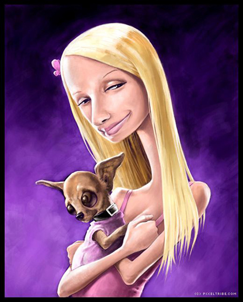 வித்தியாசமான கற்பனை Celebrity-Caricatures-Paris-Hilton-30