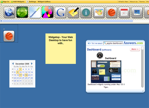 Widgetop Webdesktop