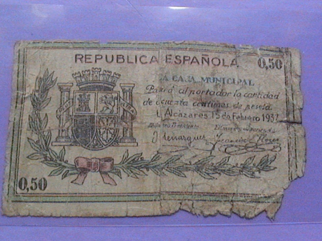 50 Céntimos de alcaldía republicana 'Los Alcázares' (Murcia, 15/2/1937) [Cas-22; Mont-79A] 85133190