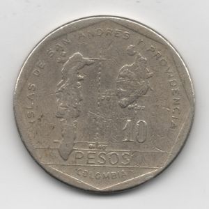 Colombia, 10 pesos, 1988. 179147447