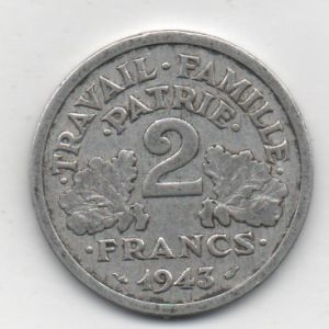 Francia, 2 Francos de 1943 303526307