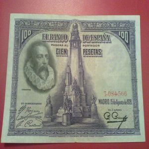 Billete 100ptas 15 Agosto 1928 Cervantes 354566206