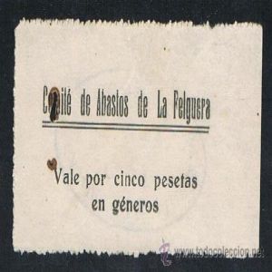 Billetes del Comité de abastos de La Felguera (Asturias) 370186680