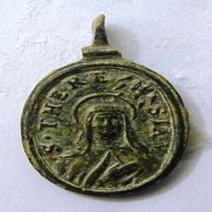 medalla de Santa Teresa de Jesus / San Isidro Labrador - s. XVII   436334040