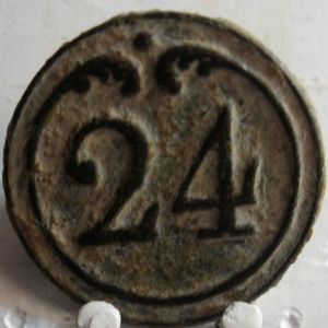 Botón del 24 Rgto. de Infantería de Línea 1803-1815, francés 741393785