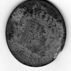 moneda de Alfonso XII año 1877 de 5 centimos 122542611