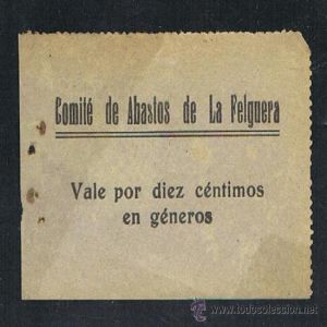 Billetes del Comité de abastos de La Felguera (Asturias) 370186680