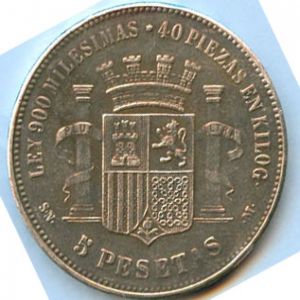 moneda 5 pesetas plata 1869 695777067