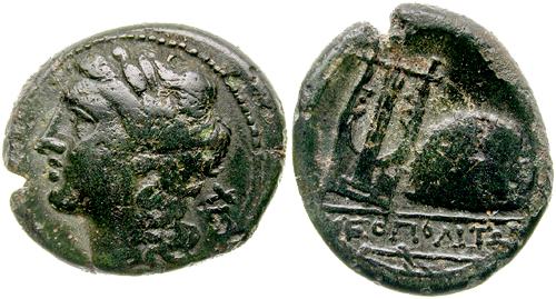 AE15 de Neapolis, Campania. (250-225 aC.) Rutter_592