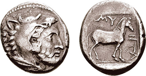 مسكوكات الملك أمينتاس الثالث المقدوني  SNGANS_87