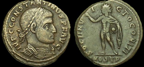 Follis de Constantino I (SOLI INVICTO COMITI) _ostia_RIC_VI_083