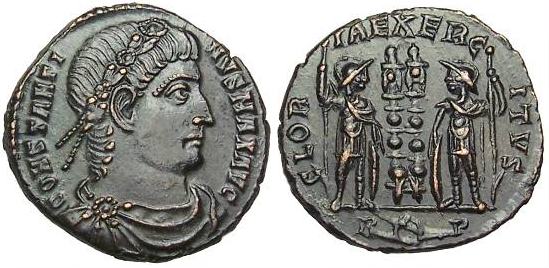 AE3 de Constantino I. GLORIA EXERCITVS. Roma _rome_RIC_VII_350