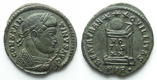 Follis de Constantino I BEATA TRANQVILLITAS - VOT / IS / XX. _trier_RIC_VII_342_1