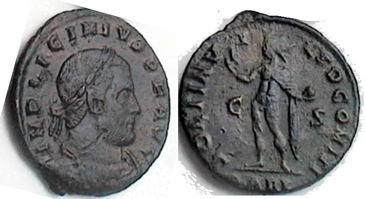 Nummus o follis de Licinio I. SOLI INVICTO COMITI. Arlés _arles_RIC_vII_147