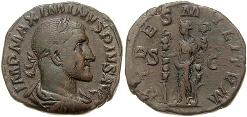 Sestercio de Maximino I (FIDES MILITVM / SC) RIC_0043