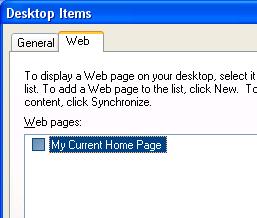 Web tab missing in the Customize Desktop dialog ( Win XP ) Webtab