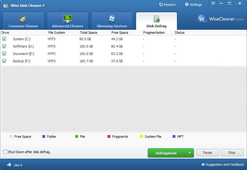 تنظيف سجل ويندوز و تحرير مساحة القرص Portable+ Wise Disk Cleaner 7.79 L4