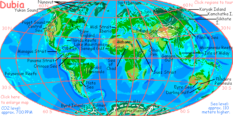 oceans - Montée du niveau des océans DUBIAMAP