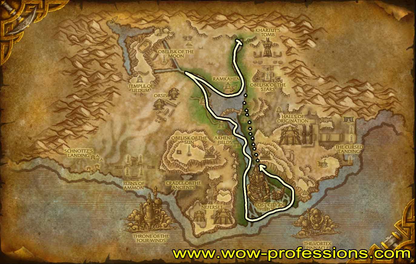 Guía de herboristería 1 -525 Uldum-whiptail-farming-map