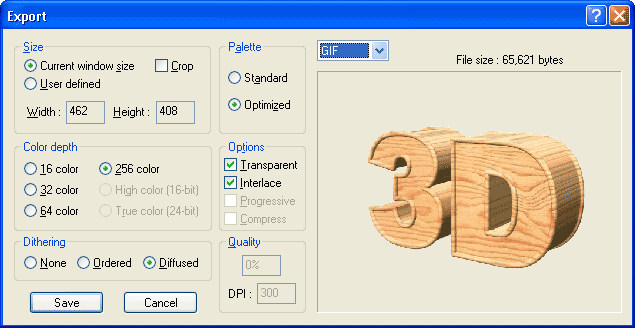    Xara 3D 6     Export