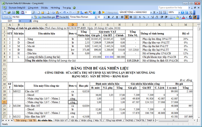  Phần mềm dự toán delta 8 BGNL2003