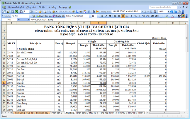  Phần mềm dự toán delta 8 Vatlieu3003