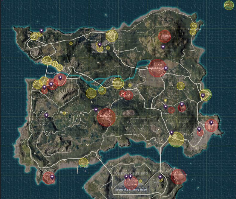 PUBG : les zones de loot Pubg-xbox-one-carte-2b833