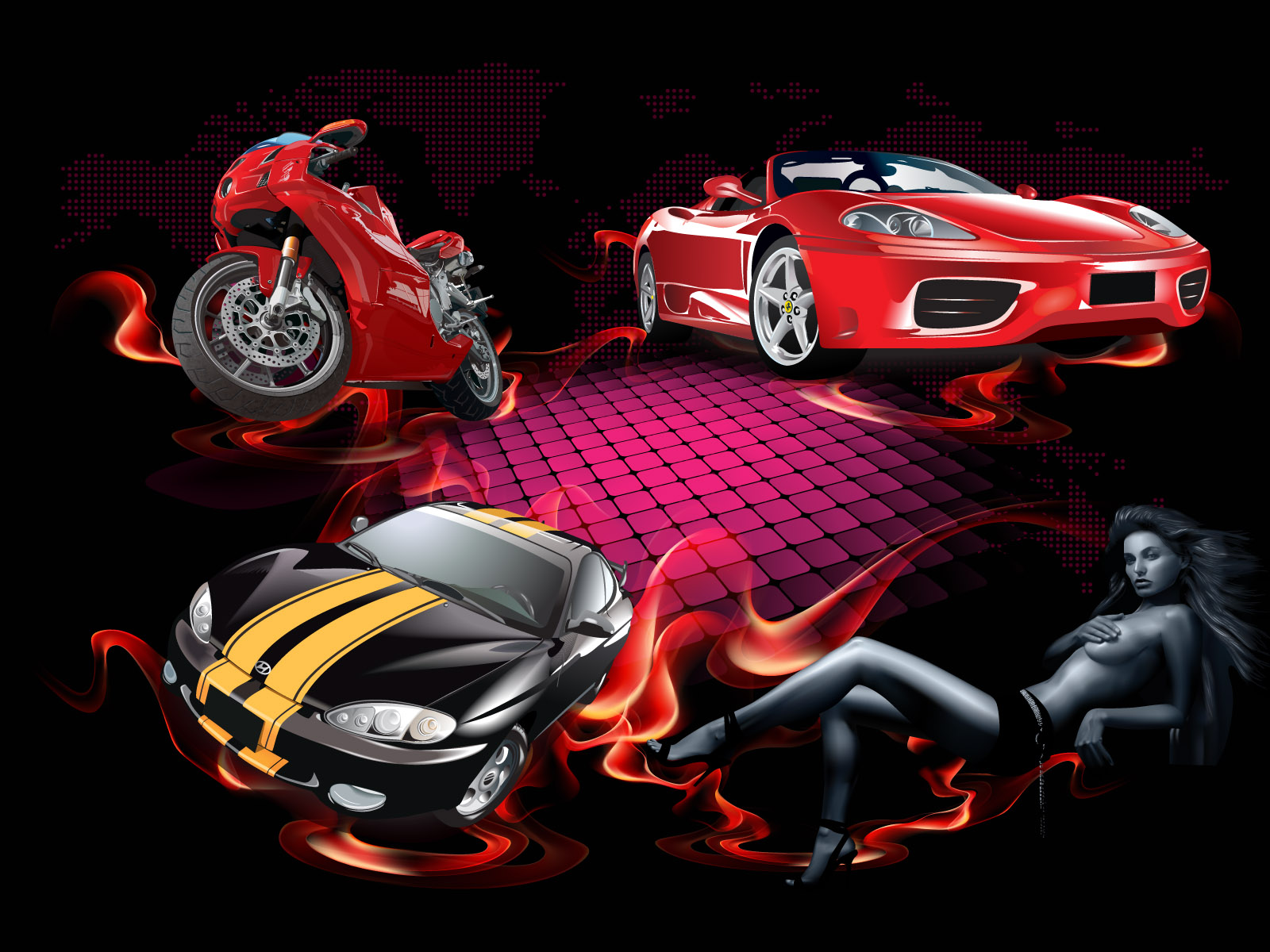 صور سيارات سبورت Drawn_wallpapers_Cars_and_a_girl_013444_