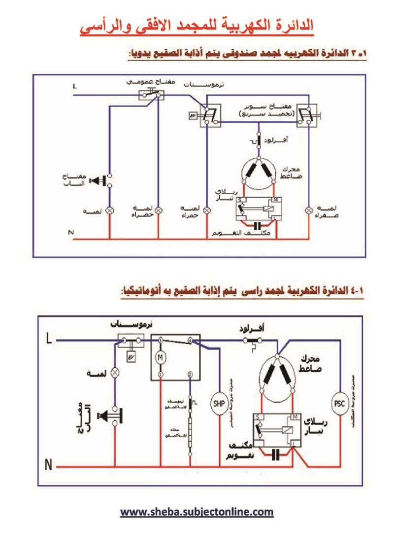 الدائرة الكهربية للمجمد الافقي والرأسي 225241808