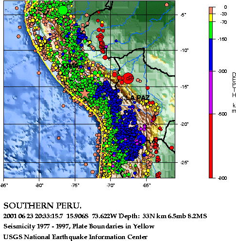 Les séismes tremblements de terre Perou