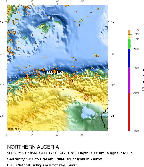 Les séismes tremblements de terre Seismicite.algerie