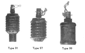 Liste d' armement individuel de l' infanterie japonnaise Grenade