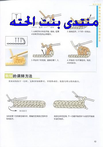 انواع الغرز الاساسية في الكروشية مع الرمز والطريقة بالصور 114441271