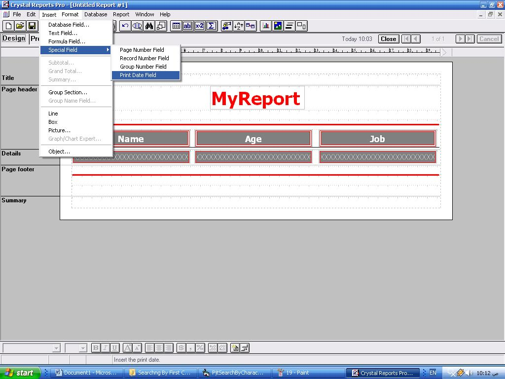 كيفية عمل تقرير لبيانات القاعدة بأستخدام كريستال ريبورت 4 . 6 (Crystal Reports 4.6)  564481319