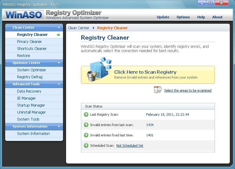 اجعل جهازك كالصاروخ مع العملاق WinASO Registry Optimizer 4.6.5 الحل الامثل لتسريع الجهاز وتنظيفة بامان ، كامل مع سريال والكيجين 834113021