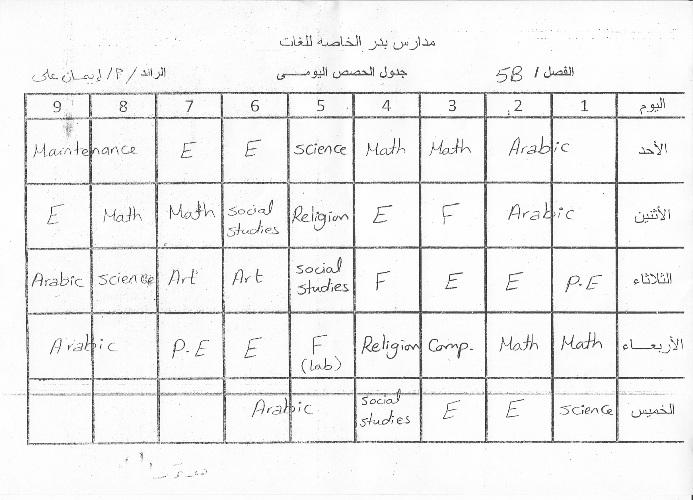 جداول الحصص للعام الدراسى 2017-2018 376826923