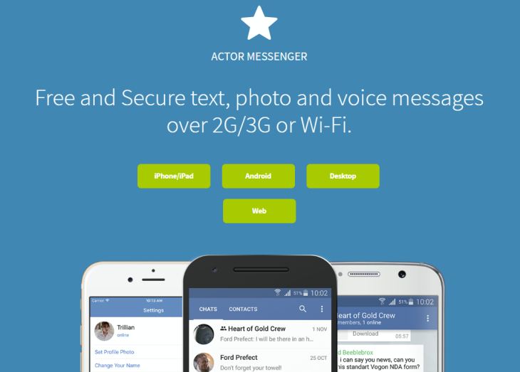 Actor Messenger, plataforma de mensajería abierta, segura, multiplataforma y gratuita ActorMessenger