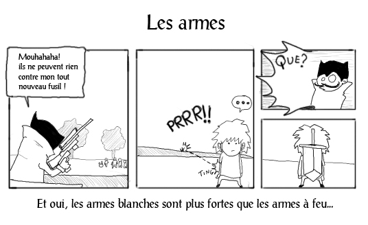 bd parodie de rpg Armes