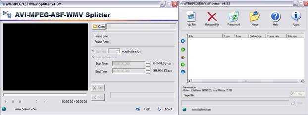 AVI/MPEG/RM/WMV Splitter v4.09 + Joiner v4.82 Splitterjoinerhx3