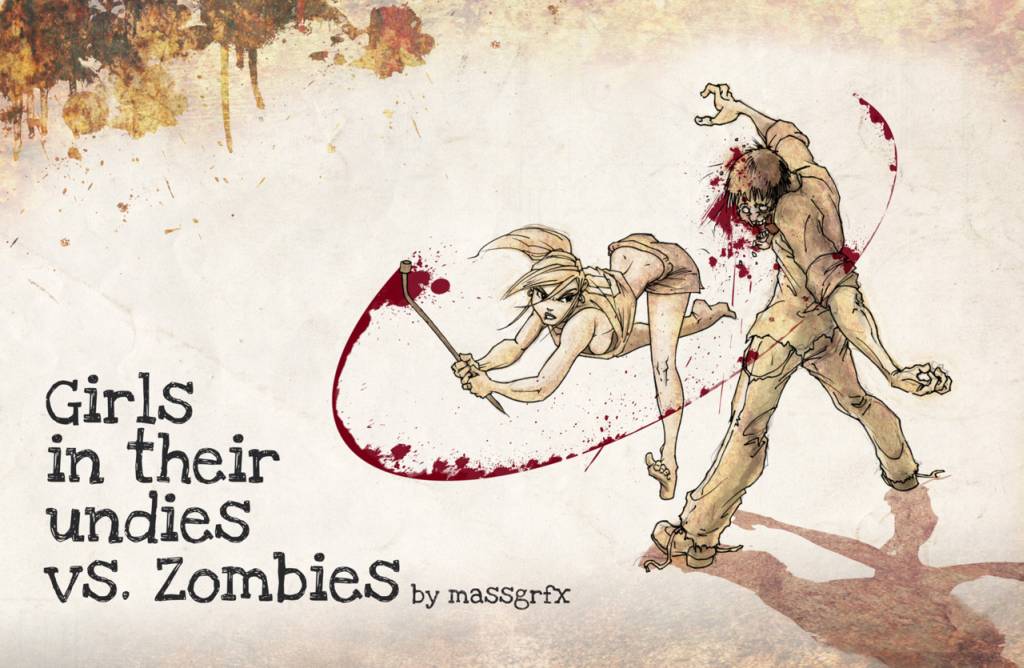 Girls in their undies vs zombies Zombiesandpurses-babes-vs-zombies-massgrfx
