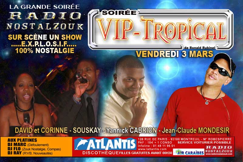 VENDREDI 3 MARS L'ATLANTIS GRANDE SOIREE NOSTALGIE BIG SHOW ATLANTIS3MARSlight