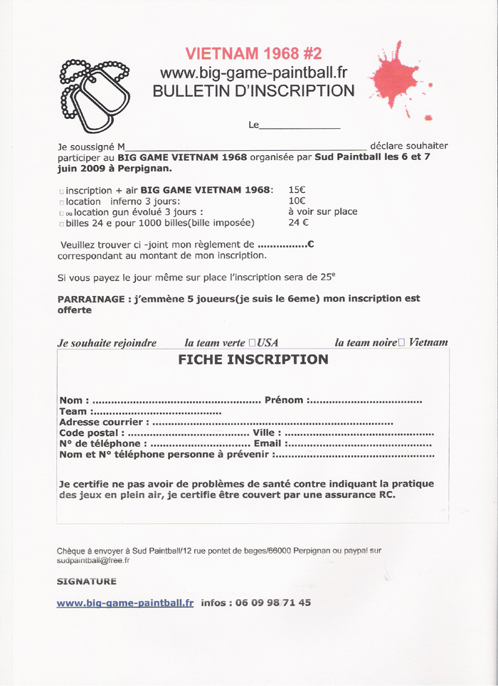 -=BIG GAME VIETNAM 1968 à PERPIGNAN=- les 6 et 7 juin 2009 Inscription-big-game