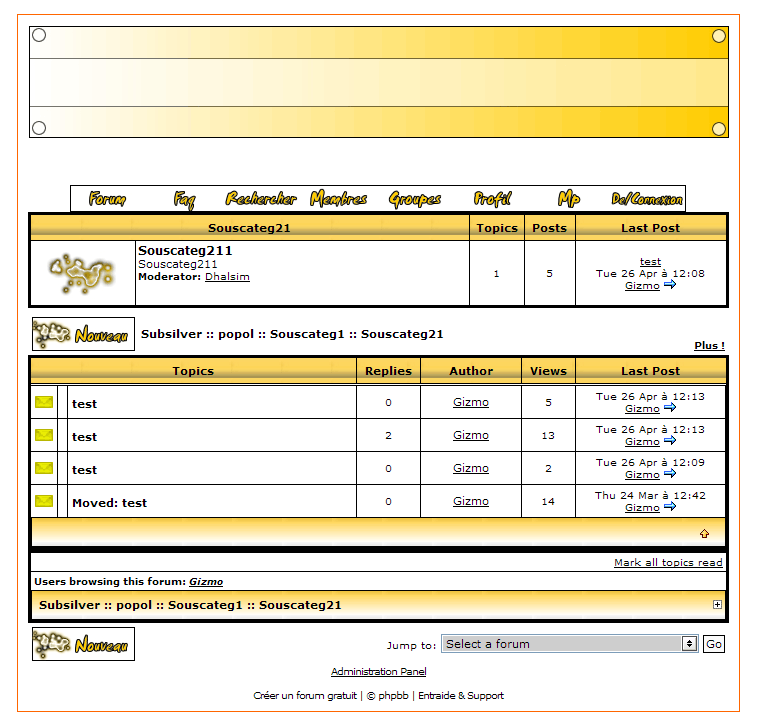 Thème du Forum Preview