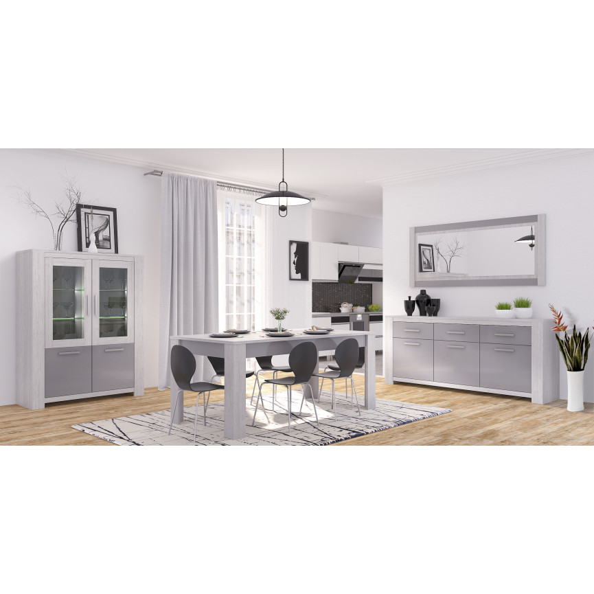 Quels meubles pour salle à manger et salon dans même pièce - Photos 1546935176-salle-a-manger-complete-laura-gris