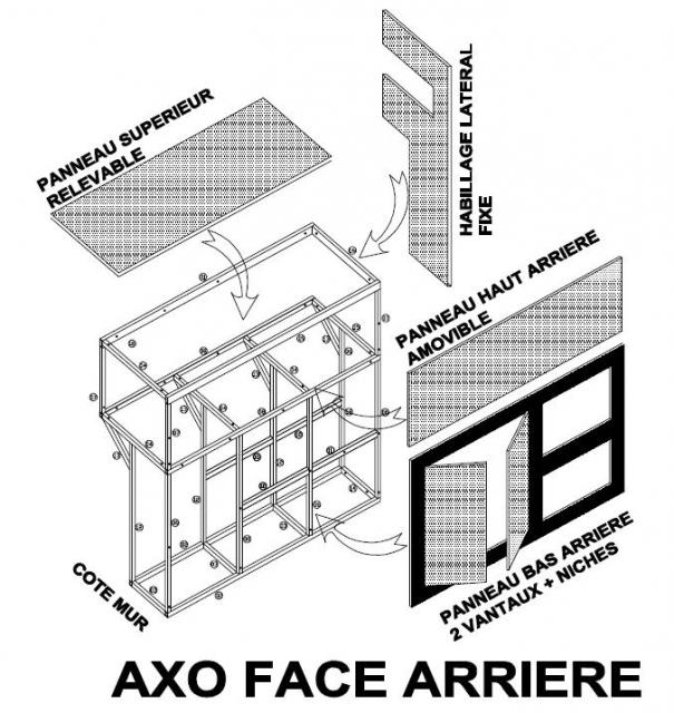 SUR MESURE: Démarrage bac encastré et son meuble. 275249AXO_ARRIERE