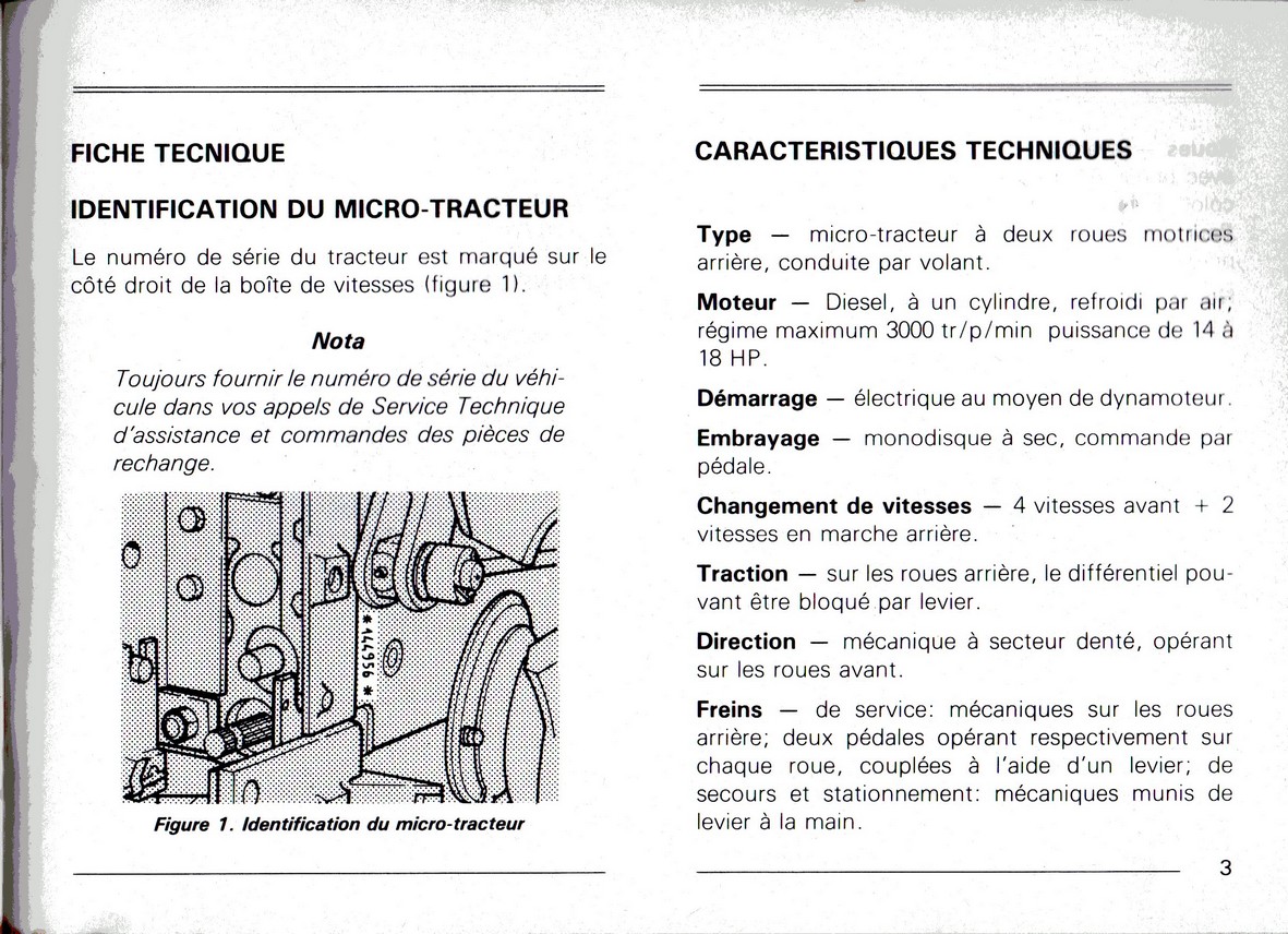 DOCUMENTATION MICROTRACTEURS 1400E  1600D 1800D 29531img011