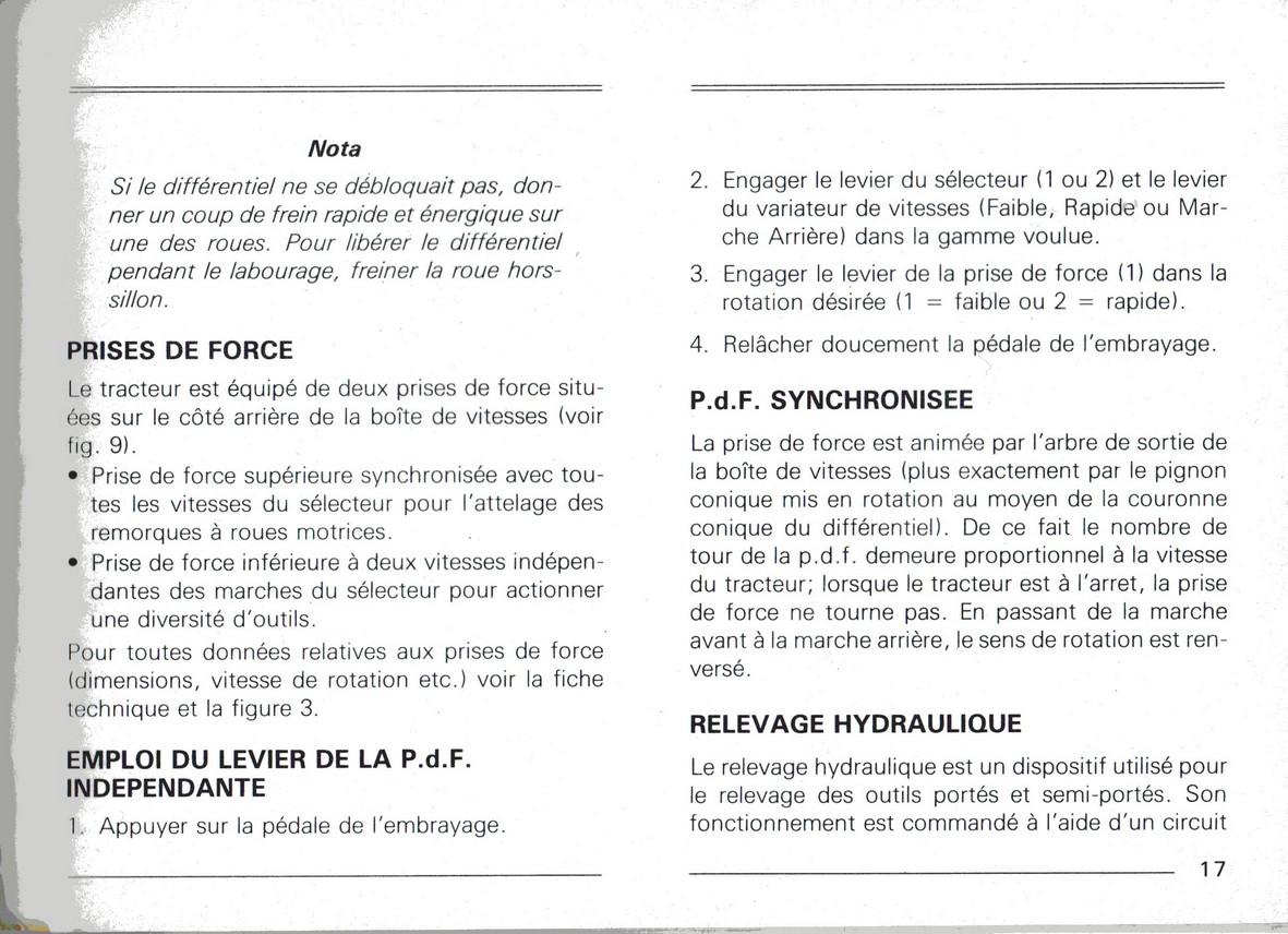 DOCUMENTATION MICROTRACTEURS 1400E  1600D 1800D 333307img025